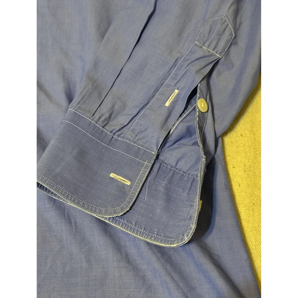 Gitman Bros Master Shirt  Mens Large Blue Cotton Button Down‎ Shirt USA Made 3